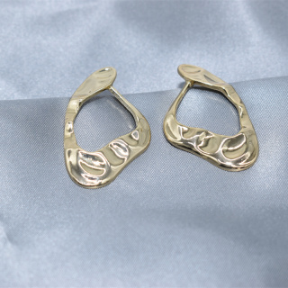 Позолоченные металлические серьги из нержавеющей стали геометрической формы