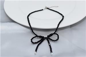 Ожерелье с бантом, ювелирные изделия, оптовая продажа, ожерелье из кристаллов и бисера, женское модное ожерелье с бантом из ленты для девочек