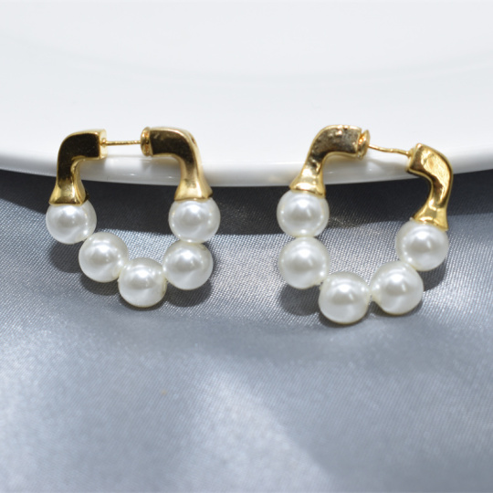 Natuurlijke Zoetwaterparel Oorbellen Dames Ins Fashion Oorbellen Hoepel Handgemaakte Parels Oorbellen