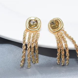 Anting-anting Rumbai untuk Wanita, Anting-anting Penyata Emas, Anting-anting Menjuntai Emas, Anting-anting Jatuh Rumbai, Hadiah Barang Kemas Fesyen Parti Wanita