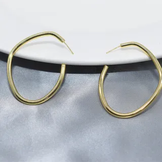 Anting-anting Barang Kemas Fesyen Tersuai Keluli Tahan Karat Twist Huggie Anting-anting Gelung Berpintal Subang Bulatan Bentuk C Untuk Wanita