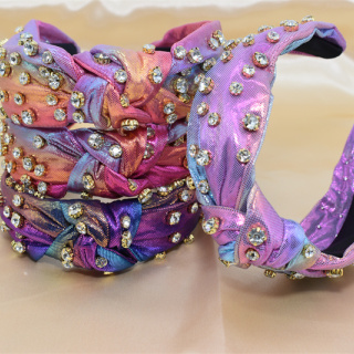 Fascia per capelli Miglior fascia colorata con diamanti Fasce per capelli bling di lusso Strass di alta qualità Nuova immagine per capelli Colore del tempo Materiale