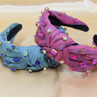 Fascia per capelli Miglior fascia colorata con diamanti Fasce per capelli bling di lusso Strass di alta qualità Nuova immagine per capelli Colore del tempo Materiale