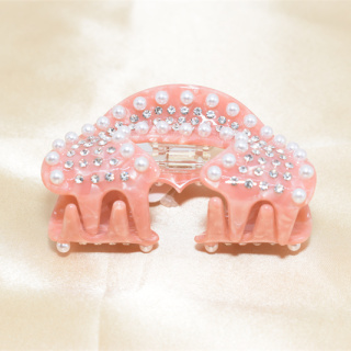 Висококачествени 2024 г. Луксозни тематични аксесоари за коса за Свети Валентин Bling кристал Мънистен Устна сърце Форма Ацетат коса Нокът Щипки