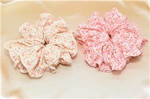 Accessorio per donna alla moda Fasce elastiche per capelli sfuse Fasce per capelli personalizzate con fiore rosa blu per ragazze Scrunchies in tessuto all'ingrosso