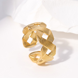 Нержавеющая сталь, простая цепочка в форме листа, регулируемое кольцо на палец для женщин, винтажные открытые геометрические кольца в форме сердца