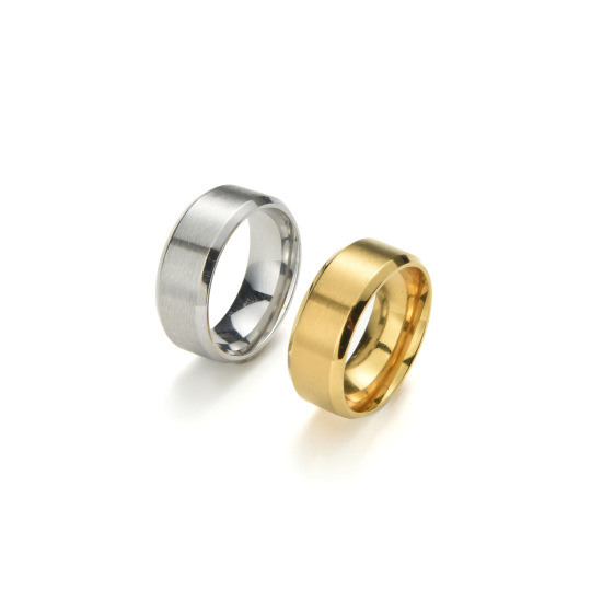 Klassieke stijl brede geborstelde Poolse topkwaliteit op maat populaire titanium roestvrijstalen blanco ring voor heren dames