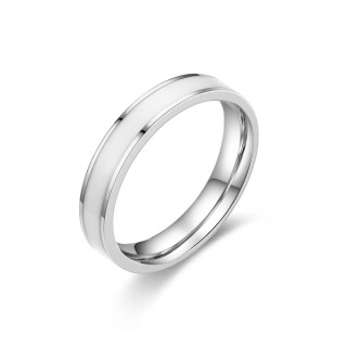 Черно-белое простое кольцо для пары из титановой стали с масляным покрытием, ювелирные изделия из нержавеющей стали