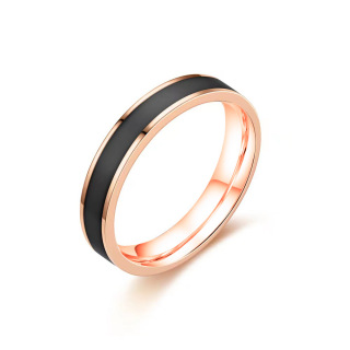 Черно-белое простое кольцо для пары из титановой стали с масляным покрытием, ювелирные изделия из нержавеющей стали