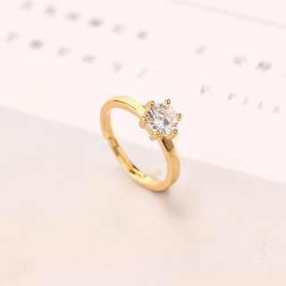 النمط الكلاسيكي 18K الذهب مطلي مجوهرات مكعب زركونيا الأحجار الكريمة خواتم الزفاف النساء