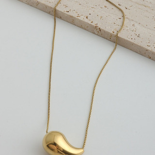 Высокое качество водонепроницаемые ювелирные изделия 18-каратное позолоченное ожерелье из нержавеющей стали большая капля воды полый кулон ожерелье для женщин