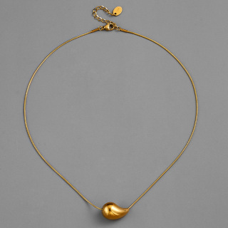 Высокое качество водонепроницаемые ювелирные изделия 18-каратное позолоченное ожерелье из нержавеющей стали большая капля воды полый кулон ожерелье для женщин