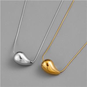 Высокое качество водонепроницаемые ювелирные изделия 18-каратное позолоченное ожерелье из нержавеющей стали большая капля воды полый кулон ожерелье для женщин