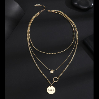 Personaliti Kalung Loket Jenama Bulat Keluli Tahan Karat Berbilang Lapisan Perhiasan Kalung Bintang Gypsophila