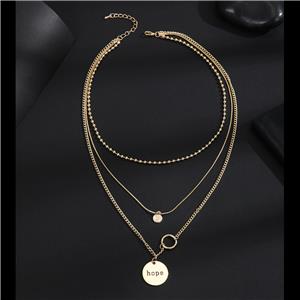 Личное круглое брендовое ожерелье из нержавеющей стали с подвеской, многослойное ожерелье со звездой из гипсофилы, ювелирные изделия