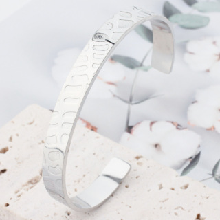 Изысканные модные ювелирные изделия, браслеты-манжеты из нержавеющей стали с галькой, C-образные браслеты-манжеты, позолоченные вечерние подарки для мужчин и женщин