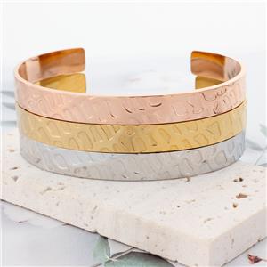 Изысканные модные ювелирные изделия, браслеты-манжеты из нержавеющей стали с галькой, C-образные браслеты-манжеты, позолоченные вечерние подарки для мужчин и женщин