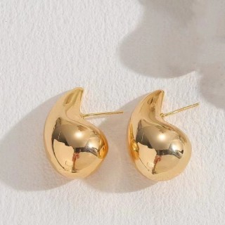 Модные полые серьги-гвоздики из нержавеющей стали с каплями воды, водонепроницаемые ювелирные изделия с покрытием из 18-каратного золота