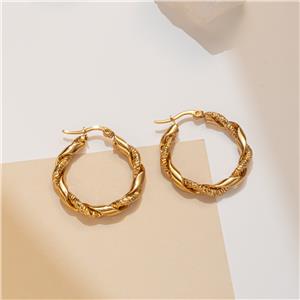 Neues Design, 14 Karat vergoldet, modischer Creolen-Ohrring aus Edelstahl für Damen