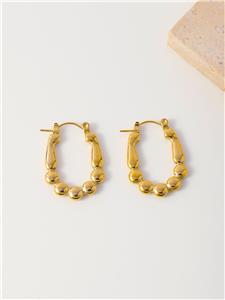 U-förmige vergoldete Ohrringe aus Edelstahl im französischen Design mit Hammerschlagmuster, modisch und personalisierbar für Damen