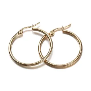 Boucles d'oreilles en acier inoxydable plaqué or et argent pour femmes et filles, cerceaux hypoallergéniques, ensemble de boucles d'oreilles à boucle pour femmes