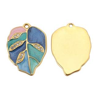 قلادة على شكل ورقة شجر من الفولاذ المقاوم للصدأ مصنوعة من الفولاذ المقاوم للصدأ لصنع القلادة بنفسك