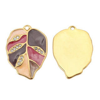 قلادة على شكل ورقة شجر من الفولاذ المقاوم للصدأ مصنوعة من الفولاذ المقاوم للصدأ لصنع القلادة بنفسك