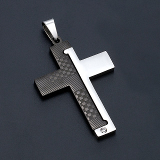 Двойной цветной крест из титановой стали, персонализированный мужской кулон из нержавеющей стали
