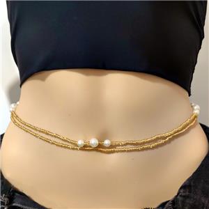 Catena della pancia in vita con semi di vetro elastico in stile bohémien africano di vendita caldo