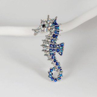 Levné brože velkoobchodní Roztomilý mořský život móda tmavě modrá mořský koník smalt drahokamu brož