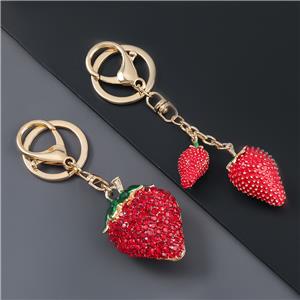 Модный аксессуар, золотой сплав, краска, клубничная форма, брелок для ключей, подарочный брелок, сумка, подвеска, рекламные подарки