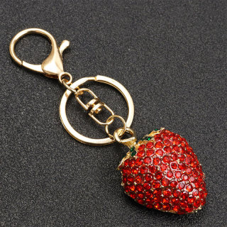 Модный аксессуар, золотой сплав, краска, клубничная форма, брелок для ключей, подарочный брелок, сумка, подвеска, рекламные подарки