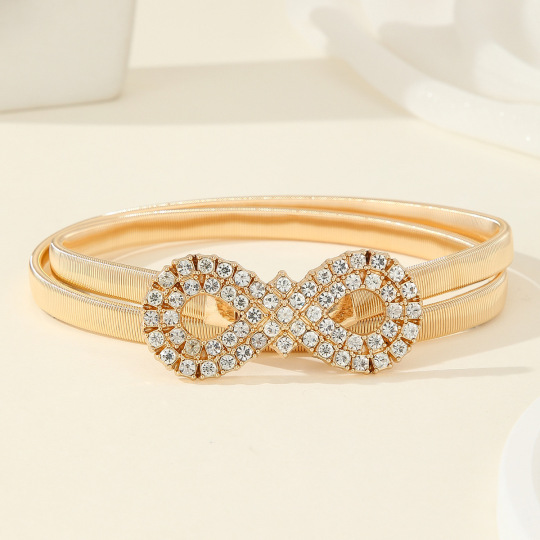 Эластичный дизайнерский свадебный тонкий золотой цепной пояс в форме талии, металлический для эластичных ремней для женщин