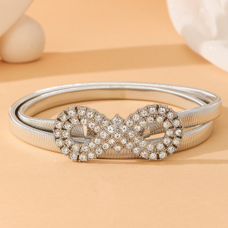 Еластичен дизайнерски сватбен кльощав златен колан с форма на талията, метален за еластични колани за жени