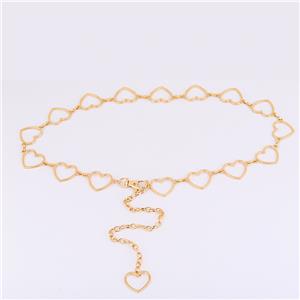 Горещи продавани дамски златни сърца, метална декоративна рокля, колан с верига за кръста, модни аксесоари Модни бижута