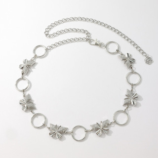 Cintura in metallo con ritaglio a farfalla, moda, catena per il corpo, cintura a catena, vita da donna