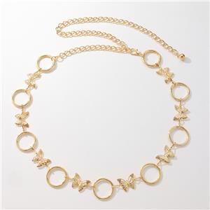 Cintura in metallo con ritaglio a farfalla, moda, catena per il corpo, cintura a catena, vita da donna