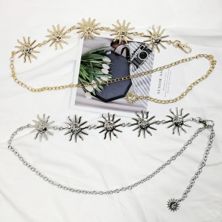 New Metal Star Chian Belts Designer Harajuku Fashion Girls Sun Gold Chains Belts for Girls