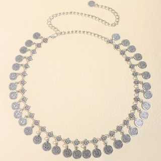 Европа и Съединените щати реколта кръгла част ресни монета верига на талията, модна декорация рокля колан