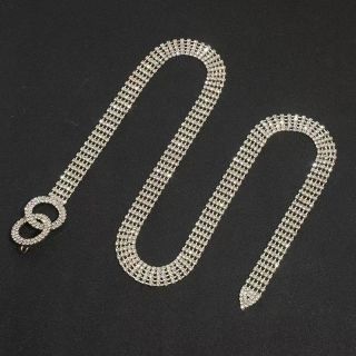 Maßgeschneiderter modischer, luxuriöser, goldener und silberner Strass-Diamant-Kristall-Metallkettengürtel