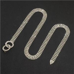 Персонализиран моден изискан луксозен златен и сребърен колан с диамантена кристална метална верига