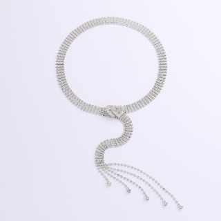 Персонализиран моден изискан луксозен златен и сребърен колан с диамантена кристална метална верига