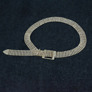 Kundenspezifischer modischer Metall-Taillenketten-Bling-Bling-Strassgürtel, luxuriöser Strassgürtel