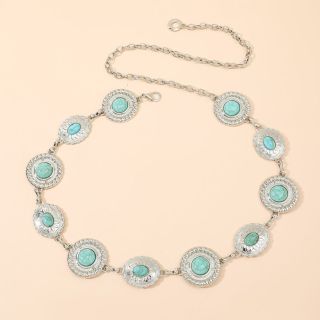 Ново пристигане Дамски летни колани с верига за кръста Регулируеми ретро сребърни западни рокли модни бижута верига за тяло