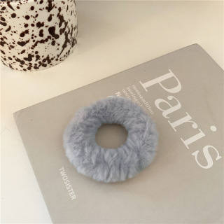 Elastici per capelli in peluche semplici color caramello dal design autunnale e invernale per donne e ragazze, fermagli per capelli in pelliccia alta elastica, porta coda di cavallo