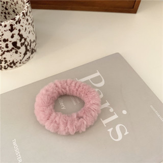 Elastici per capelli in peluche semplici color caramello dal design autunnale e invernale per donne e ragazze, fermagli per capelli in pelliccia alta elastica, porta coda di cavallo