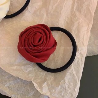 Дамски декоративни аксесоари Модерен флорален ластик Еластичен плат Роза Ластик за коса