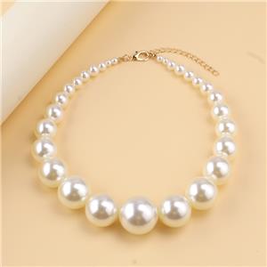 أزياء المرأة الأبيض تقليد اللؤلؤ جولة الخرز قلادة العنقودية سحر قلادة المجوهرات هدية