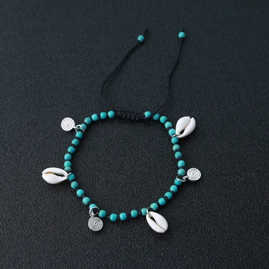 Damer Kropp Kvinner Metall Gull Strand Mote Design Sexy Slave Billige Smykker Foot Seeds Beads Shell Ankelkjede For Jenter