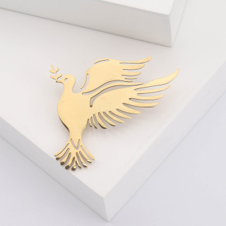 Pobočka Dárek Špendlík do klopy Dove Vlastní klopové Špendlíky Olivový Mír Láska Kov Velkoobchod Bílé zlato Suvenýr Dárek Nerezová ocel Leštěná